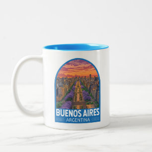Buenos Aires Argentinien Reise Kunst Vintage Zweifarbige Tasse