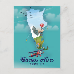 Buenos Aires, Argentinien Reiseplakat Postkarte