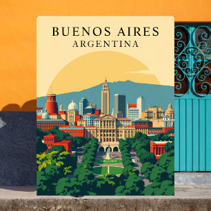Buenos Aires, Argentinien Retro-Reise Kunst Postkarte