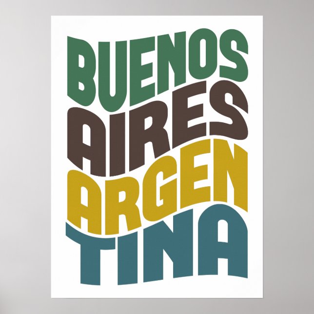 Buenos Aires Argentinien Retro Wave Poster (Vorne)