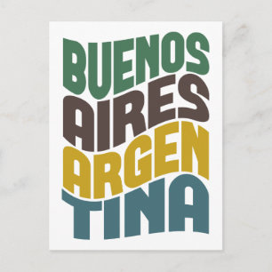 Buenos Aires Argentinien Retro Wave Postkarte