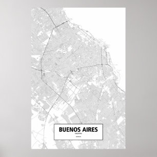 Buenos Aires, Argentinien (schwarz auf weiß) Poster