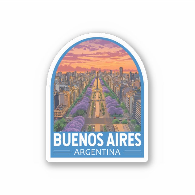 Buenos Aires Argentinien Vintag Aufkleber (Vorderseite)