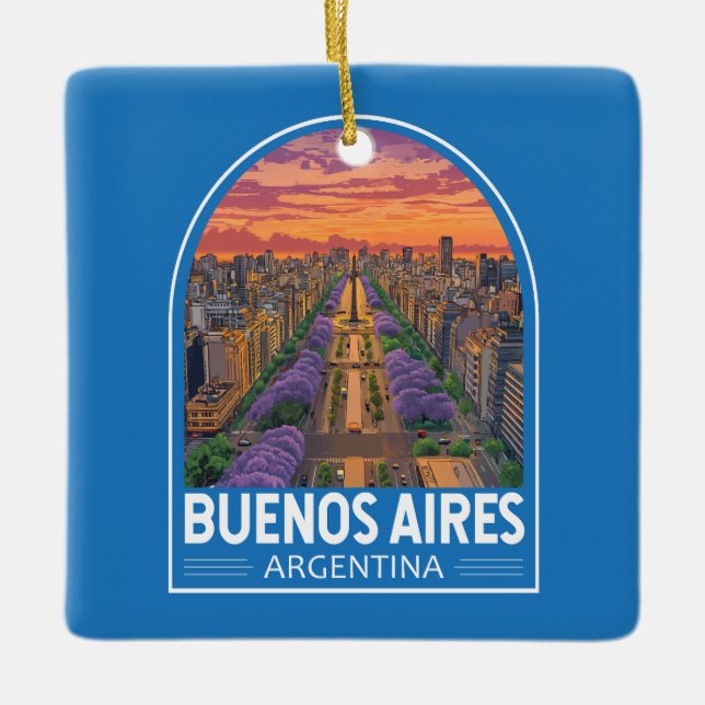 Buenos Aires Argentinien Vintag Keramikornament (Vorderseite)