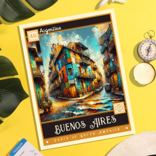 Buenos Aires, Argentinien Vintage-Gemälde Postkarte