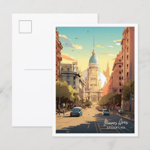 Buenos Aires Argentinien Vintage-Reiseillustration Postkarte
