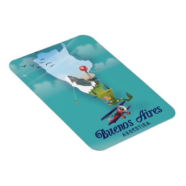 Buenos Aires, Argentiniens Reiseplakat Magnet (Rechte Seite)