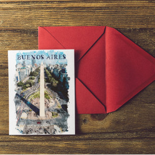 Buenos Aires Argentiniens Skyline-Abbildung Postkarte