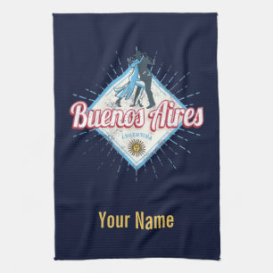 Buenos Aires City Argentina Retro Tango Vintag Geschirrtuch