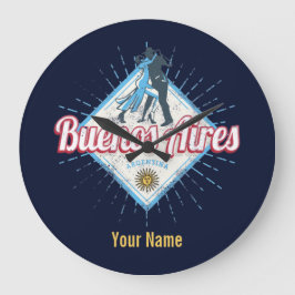 Buenos Aires City Argentina Retro Tango Vintag Große Wanduhr