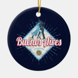 Buenos Aires City Argentina Retro Tango Vintag Keramik Ornament