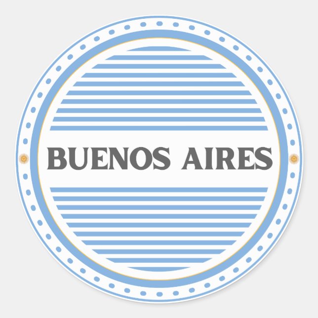 Buenos Aires City Pride Emblem Argentine Identity Runder Aufkleber (Vorderseite)