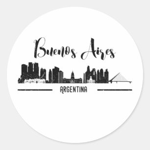 Buenos Aires Graphic Skyline Runder Aufkleber