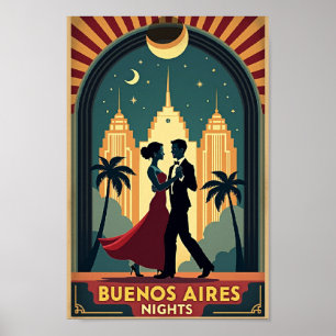 Buenos Aires Nights - Vintage Travel Poster