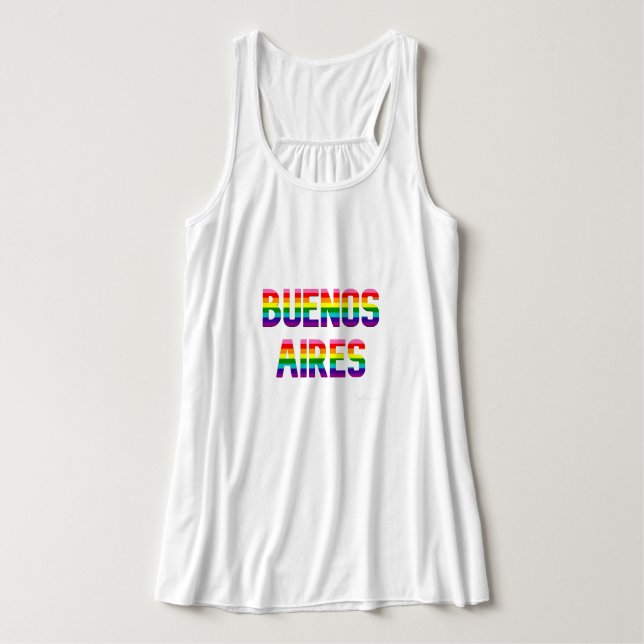 Buenos Aires Pride Flowy T Shirt W. | Regenbogenfl (Design Vorderseite)
