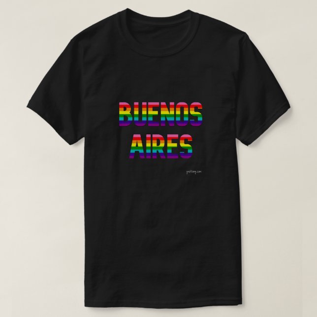 Buenos Aires Pride T - Shirt | Regenbogenflagge (Design vorne)