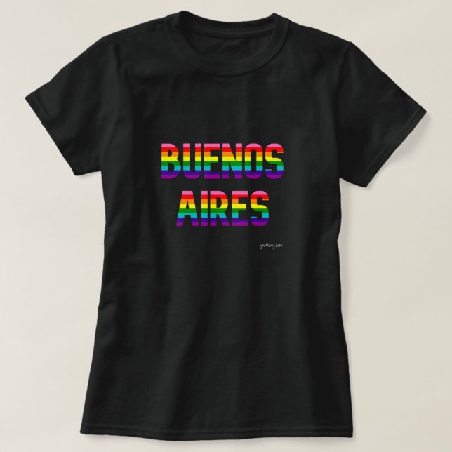 Buenos Aires Pride T Shirt W. | Regenbogenflagge (Design vorne)