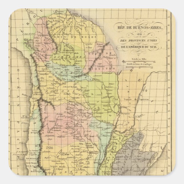 Buenos Aires Quadratischer Aufkleber (Vorderseite)