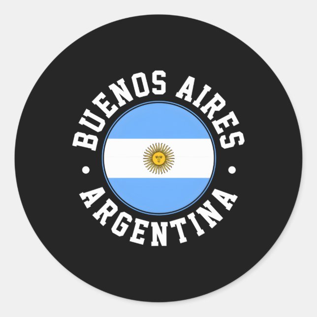 Buenos Aires Runder Aufkleber (Vorderseite)