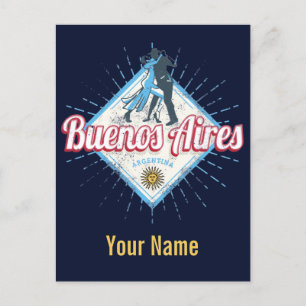 Buenos Aires Stadt Argentinien Retro-Tango Vintage Postkarte