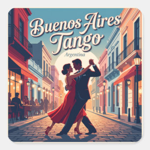 Buenos Aires Tango Argentinien Quadratischer Aufkleber