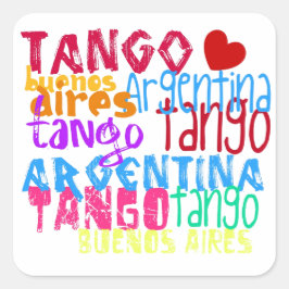 Buenos Aires tango Quadratischer Aufkleber