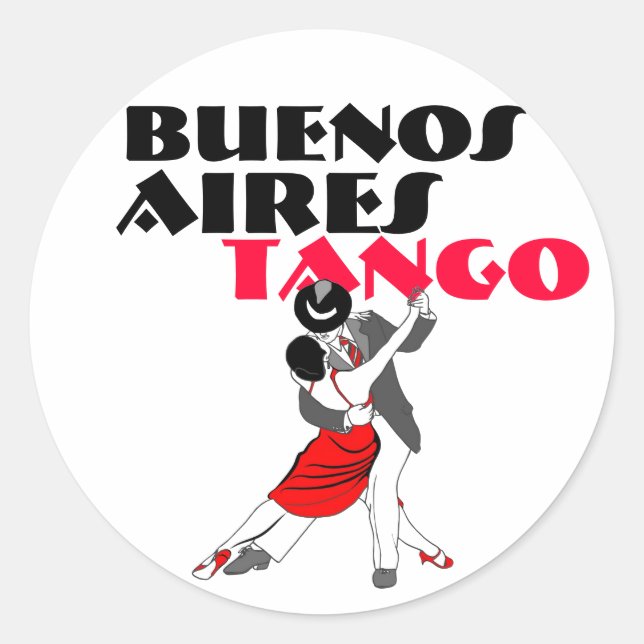 Buenos Aires Tango Runder Aufkleber (Vorderseite)