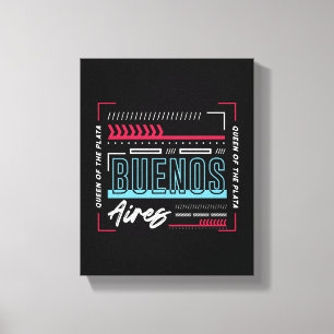Buenos Aires Typografie Grafik Modernes Argentin Leinwanddruck