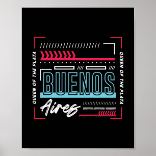 Buenos Aires Typografie Grafik Modernes Argentin Poster