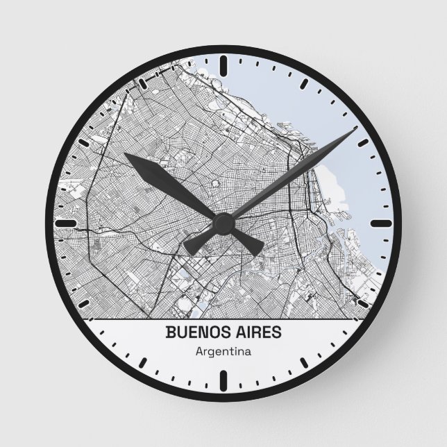 Buenos Aires Uhr Stadt Linienkunst (Vorderseite)