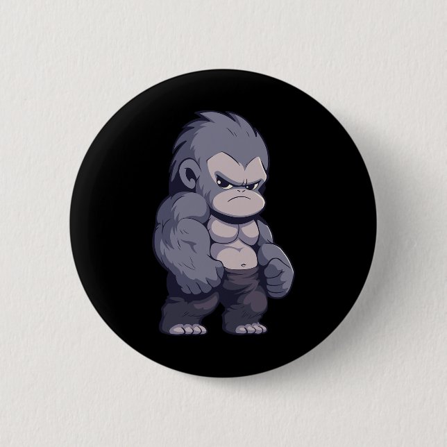 Buff Alpha Silverback Gorilla Ape Design Boxen Go Button (Vorderseite)