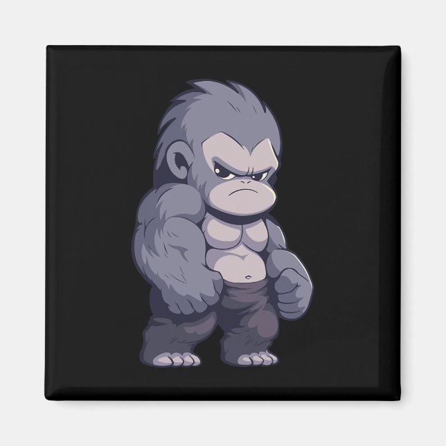 Buff Alpha Silverback Gorilla Ape Design Boxen Go Magnet (Vorne)