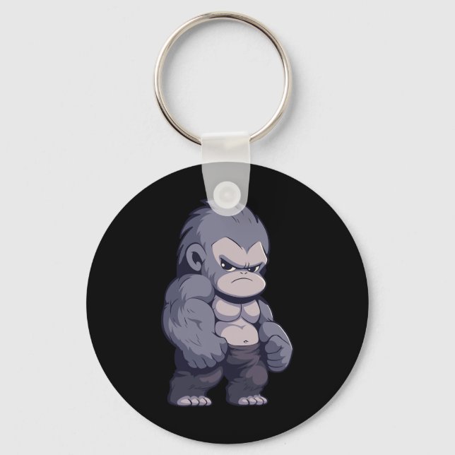 Buff Alpha Silverback Gorilla Ape Design Boxen Go Schlüsselanhänger (Vorderseite)