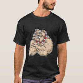 Buff Bulldog Muscle Gym Motivations-Charakter-Art T-Shirt