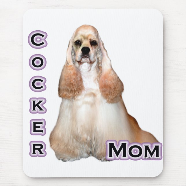 Buff Cocker Mama Spaniel; Cocker Spanische Mama Mousepad (Vorne)