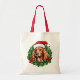 Buff Cocker Spaniel Holiday Wreath Tragetasche