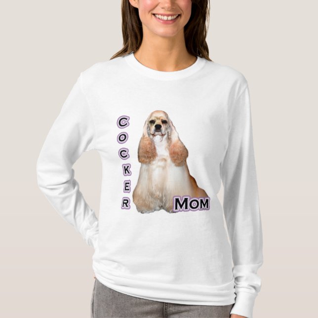 Buff Cocker Spaniel Mutter; Cocker Spaniel Mutter T-Shirt (Vorderseite)