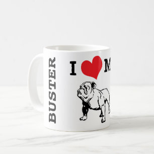 Buff English Bulldog Individuelle Name Kaffeetasse