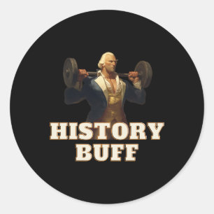 Buff George Washington 4. Juli Gym Workout Runder Aufkleber