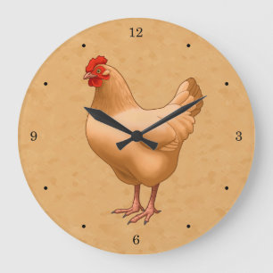 Buff Orpington Chicken Hen Große Wanduhr
