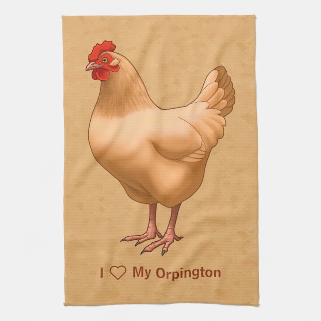 Buff Orpington Chicken Henne Geschirrtuch (Vertikal)