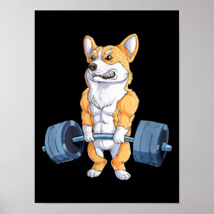 Buff Power Korgi Bodybuilder Poster