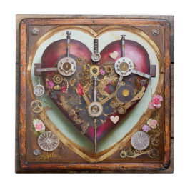 Buff Red Heart Steampunk Serie Fliese
