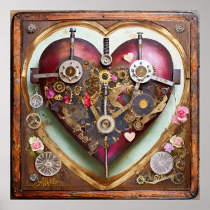 Buff Red Heart Steampunk Serie Poster