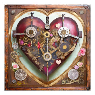 Buff Red Heart Steampunk Series Fotodruck