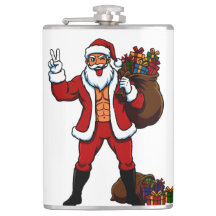 Buff Santa Friedenszeichen! Gerissene Abs & Lustig