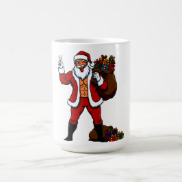 Buff Santa Friedenszeichen! Gerissene Abs und lust Kaffeetasse