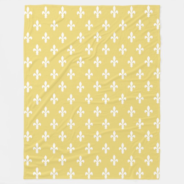 Buff Viktorianisch Fleur de Lys Fleecedecke (Vorderseite)