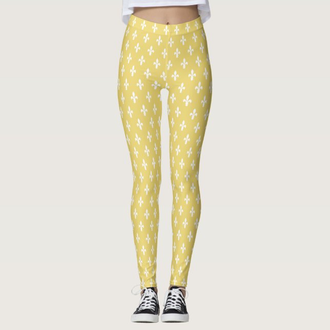 Buff Viktorianisch Fleur de Lys Leggings (Vorderseite)