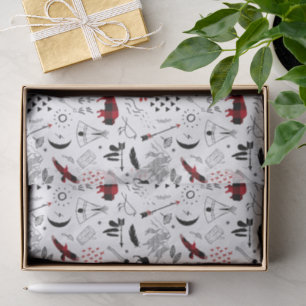 Buffalo Adventures Black and Red Kariert ID599 Seidenpapier